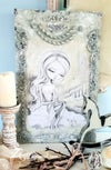 'Lonely Bride' : Sketch applied on panel 14.96x23.6"