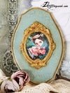 'The Swing' : Decorated wood plate 3.93x5.90"