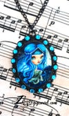 'Blythe Mermaid' : Resin-cured Cameo necklace