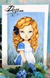 'Alice in countryside' : Acrylics painting 8.07x11.8"