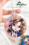 'Rabunzel' : Handmade wooden ornament 4.7"/12cm