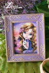'Rabunzel' : Miniature Fine art print inside hand-painted frame