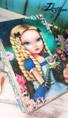 'Alice 's Tea Cup' : Decorated wooden box 9.84x6.3x3.93"