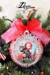 'Xmas Candyland' : Handmade Decorated Christmas ball 6.69x5.11"/17x13cm