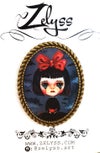 'Red bow' : Miniature Fine art print inside metal frame